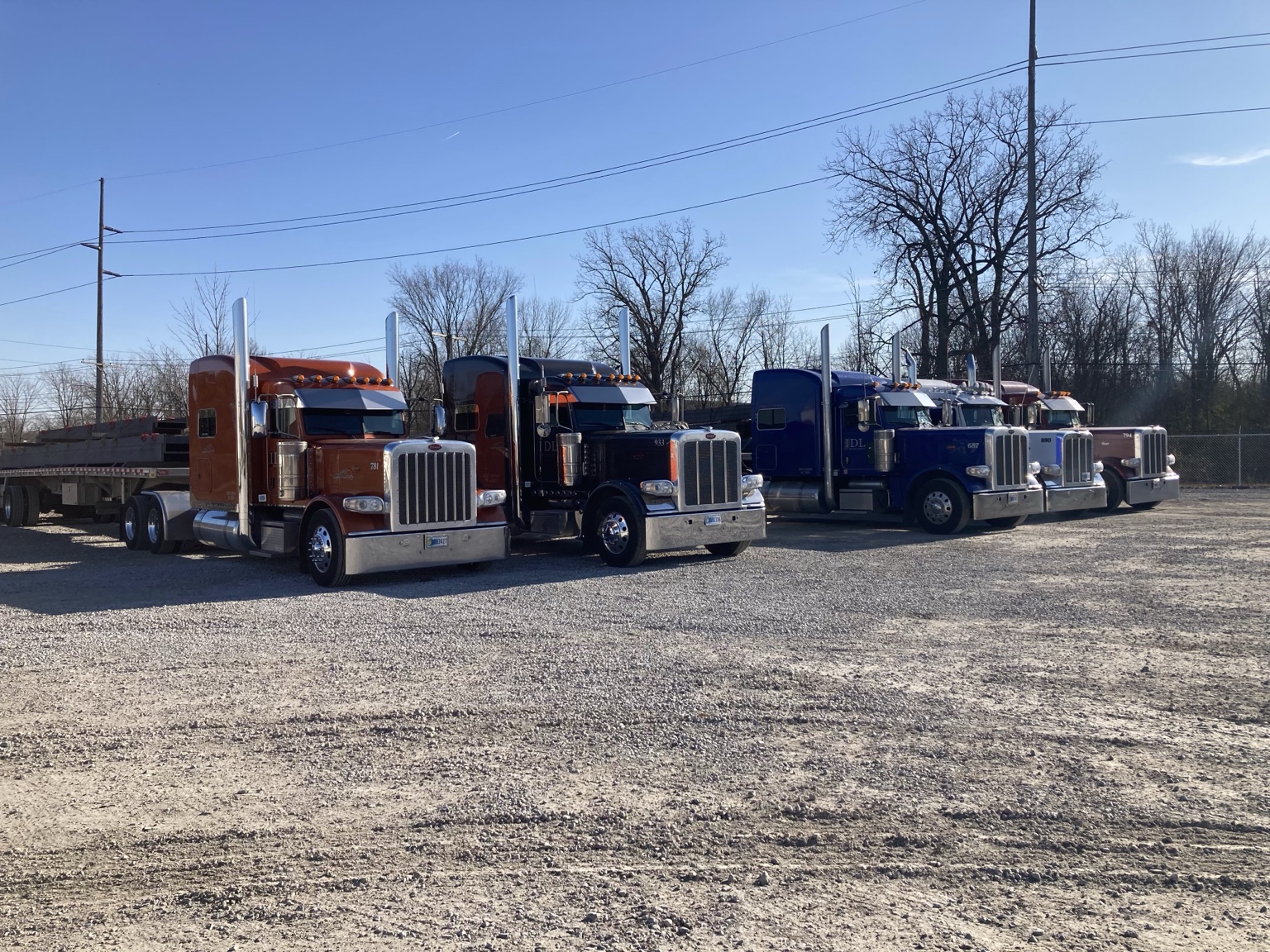 Indiana Dynamic Logistic fleet lined up in Berne, Indiana